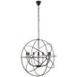 Atom Chandelier, Black Steel