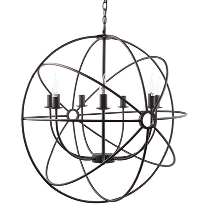 Atom Chandelier, Black Steel