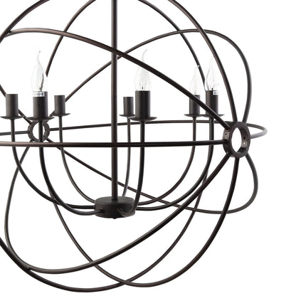 Atom Chandelier, Black Steel