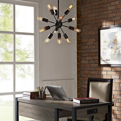 Spectrum Metal Chandelier, Black Steel