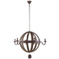 Catapult Chandelier, Brown Wood