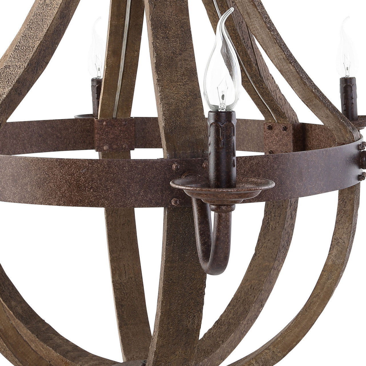 Ballista Chandelier, Brown Wood