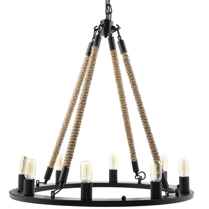 Encircle Chandelier, Black Steel
