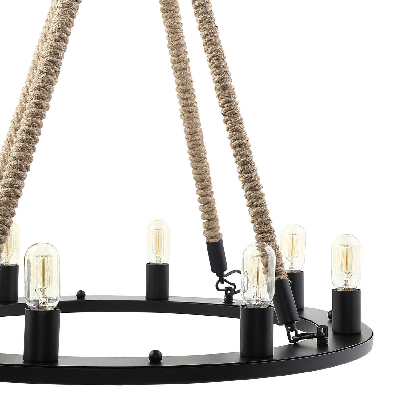 Encircle Chandelier, Black Steel