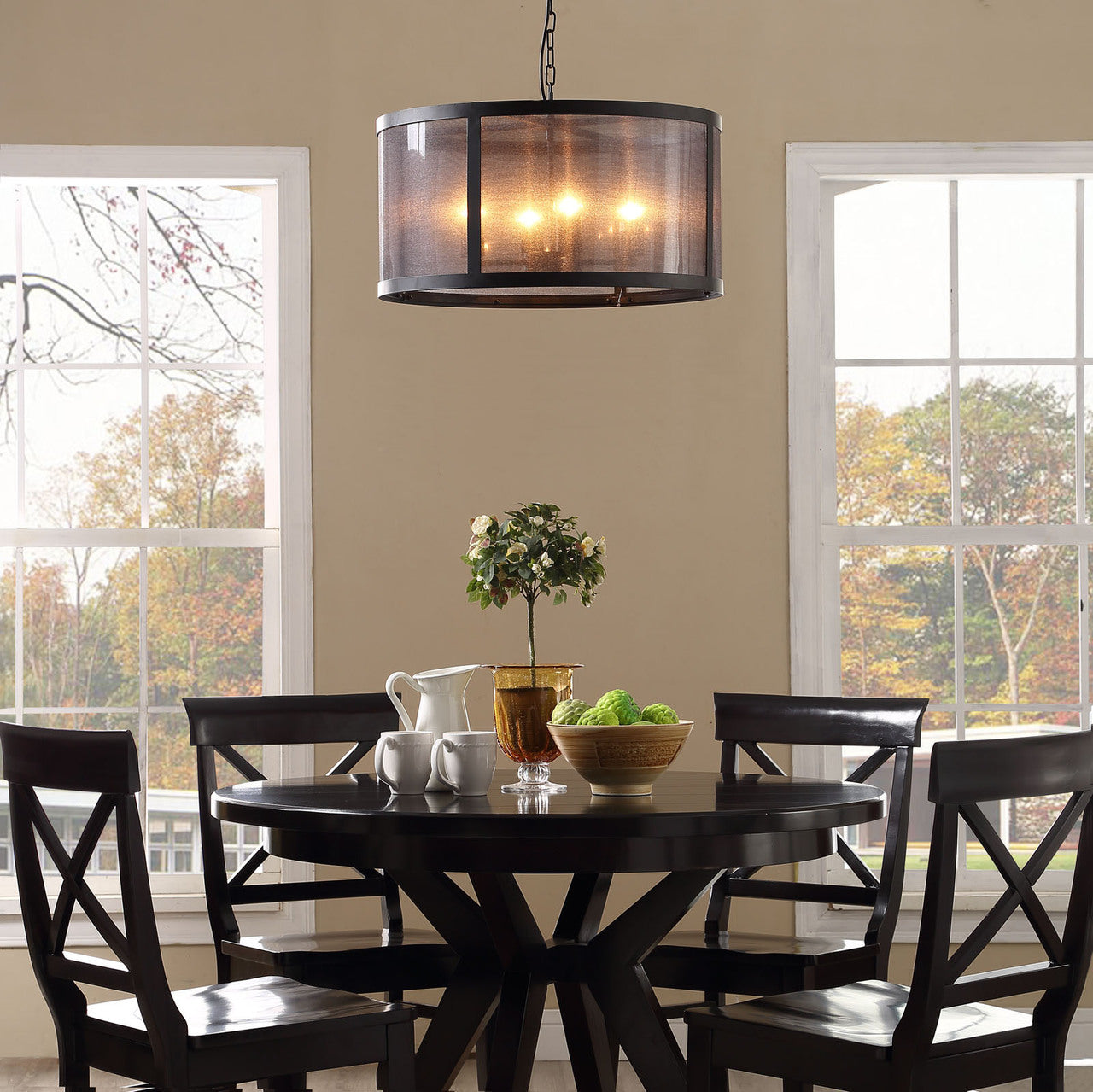 Frost Chandelier, Black Steel