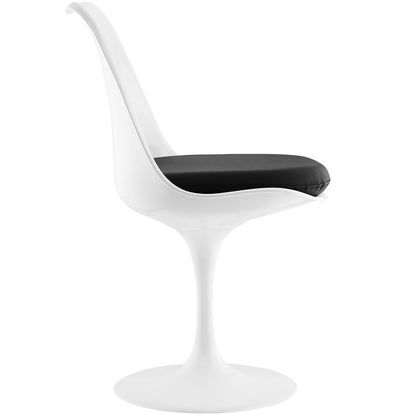Lippa Dining Vinyl Side Chair, Black Plastic