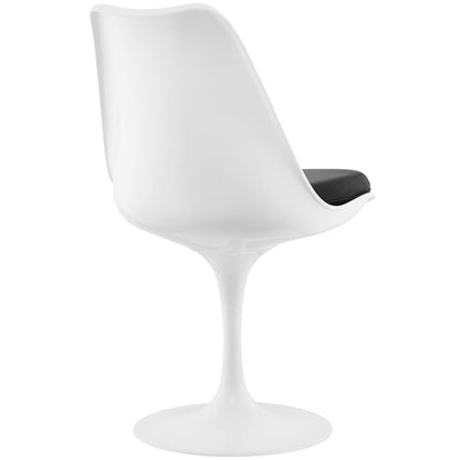 Lippa Dining Vinyl Side Chair, Black Plastic