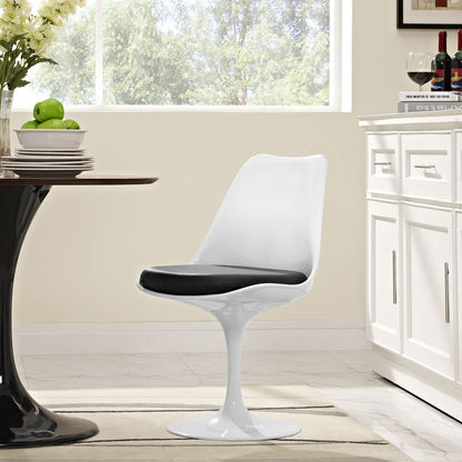Lippa Dining Vinyl Side Chair, Black Plastic