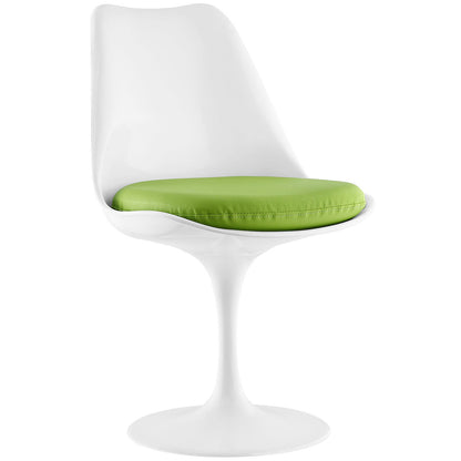 Lippa Dining Vinyl Side Chair, Green Plastic