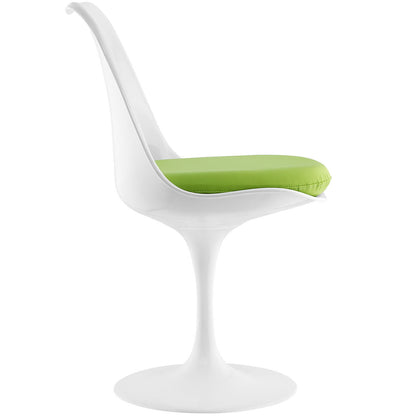 Lippa Dining Vinyl Side Chair, Green Plastic