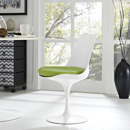 Lippa Dining Vinyl Side Chair, Green Plastic