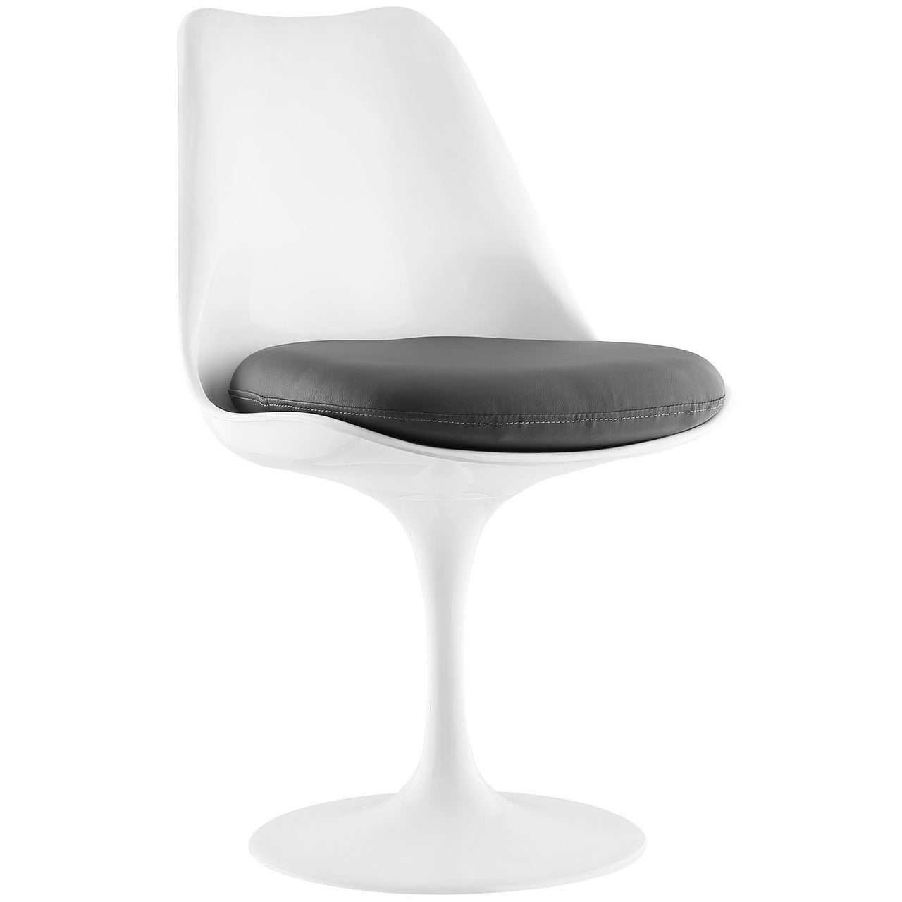 Lippa Dining Vinyl Side Chair, Grey Plastic