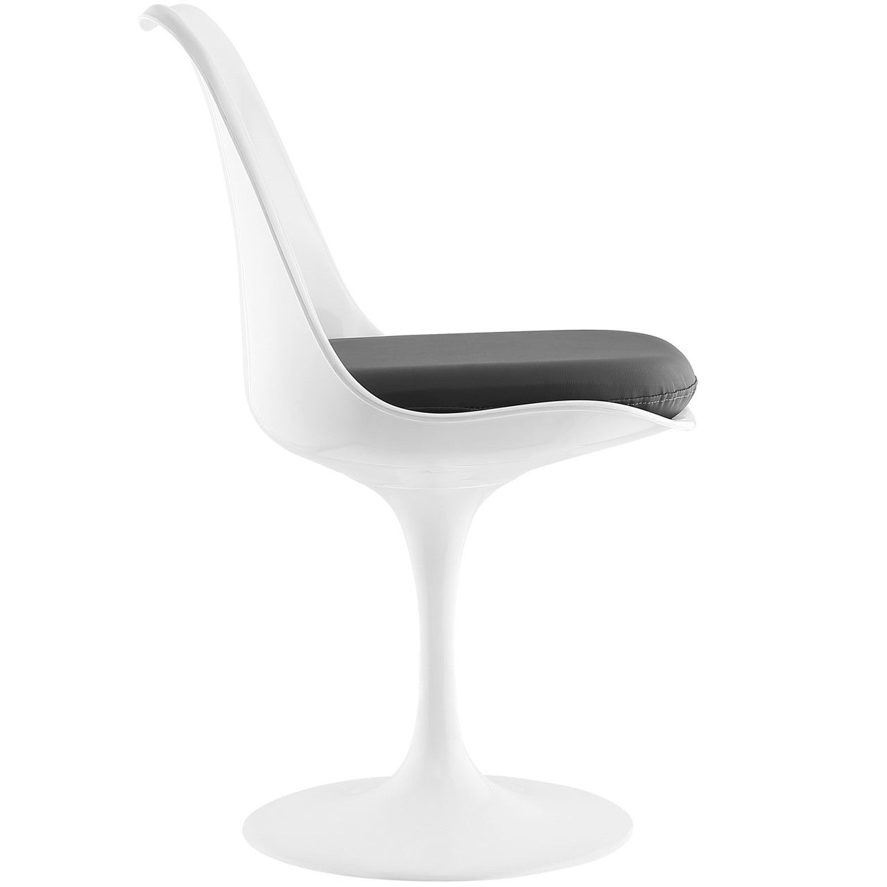 Lippa Dining Vinyl Side Chair, Grey Plastic