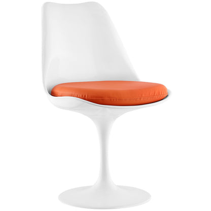 Lippa Dining Vinyl Side Chair, Orange Plastic