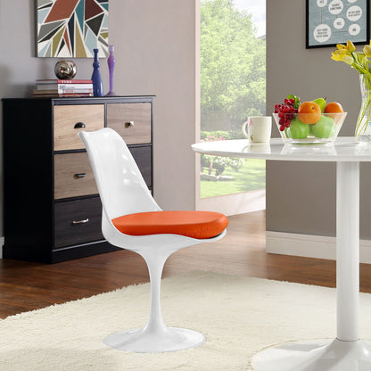 Lippa Dining Vinyl Side Chair, Orange Plastic