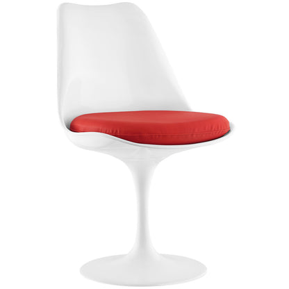 Lippa Dining Vinyl Side Chair, Red Plastic