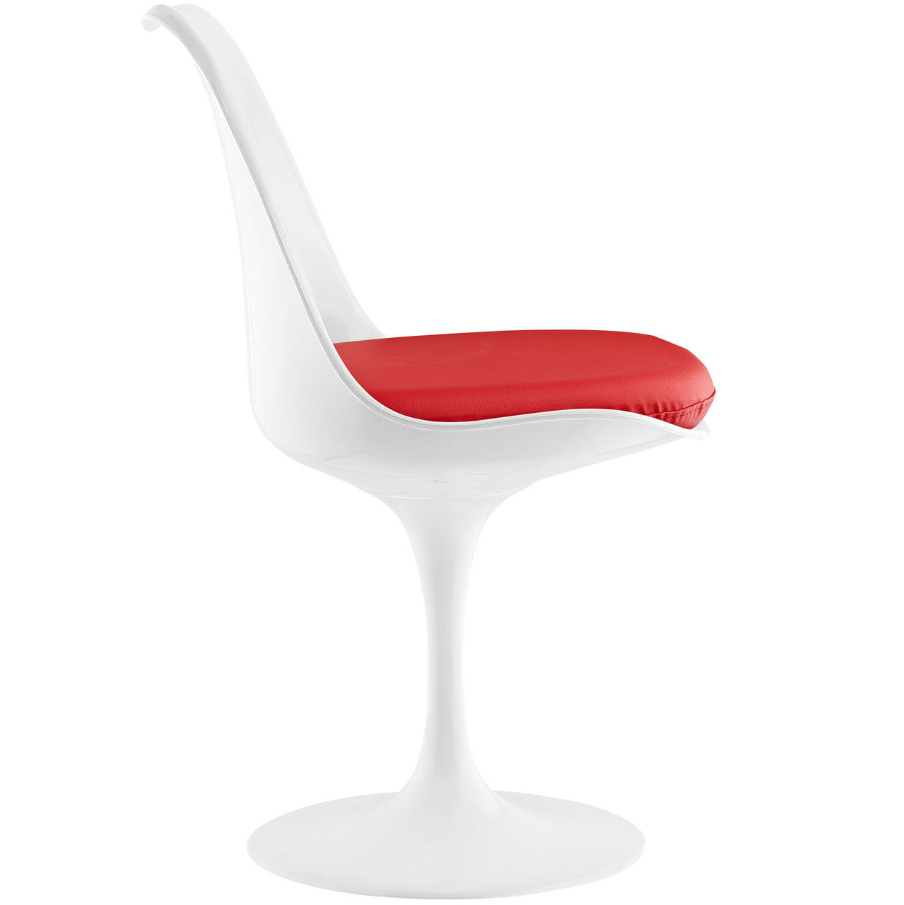 Lippa Dining Vinyl Side Chair, Red Plastic