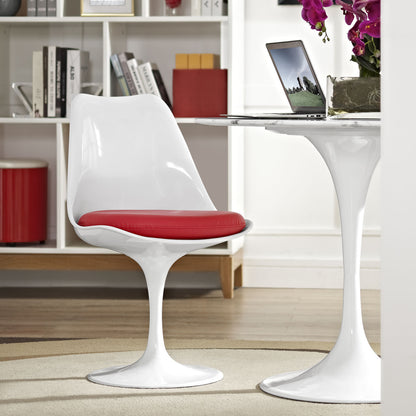 Lippa Dining Vinyl Side Chair, Red Plastic