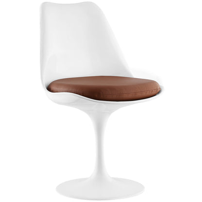 Lippa Dining Vinyl Side Chair, Tan Plastic