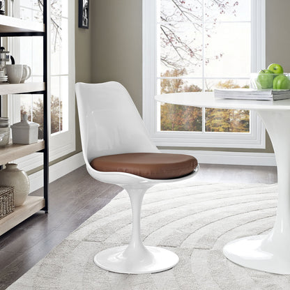 Lippa Dining Vinyl Side Chair, Tan Plastic