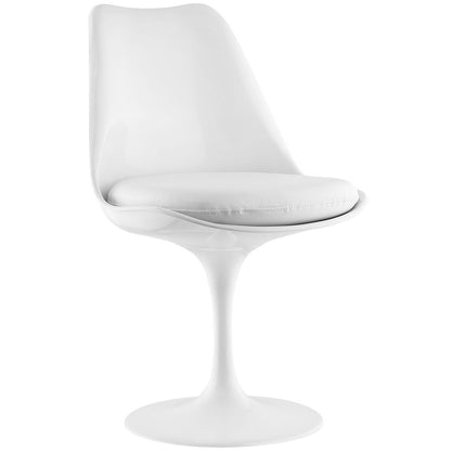 Lippa Dining Vinyl Side Chair, White Plastic