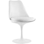 Lippa Dining Vinyl Side Chair, White Plastic