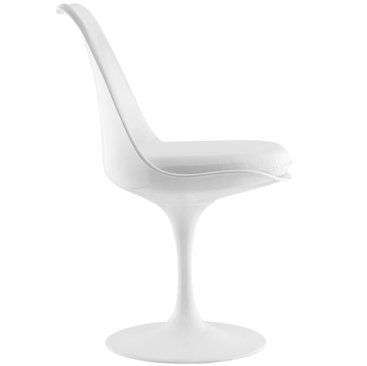 Lippa Dining Vinyl Side Chair, White Plastic