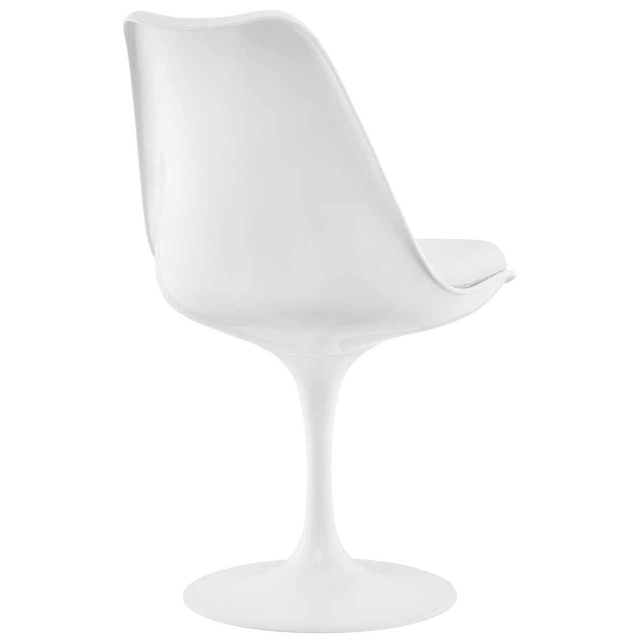 Lippa Dining Vinyl Side Chair, White Plastic