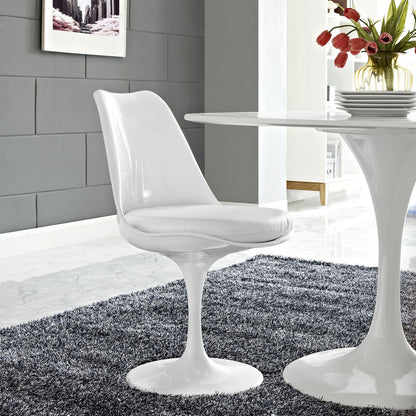 Lippa Dining Vinyl Side Chair, White Plastic