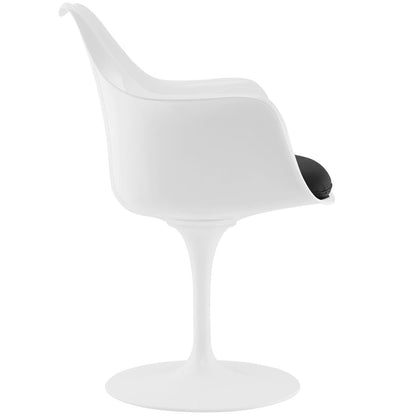 Lippa Dining Vinyl Armchair, Black, Plastic