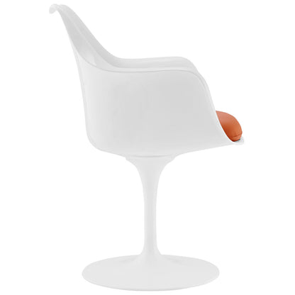 Lippa Dining Vinyl Armchair, Orange, Plastic