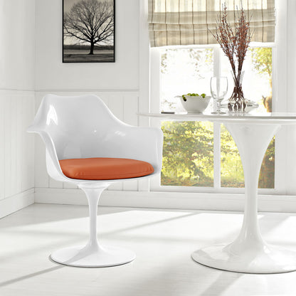 Lippa Dining Vinyl Armchair, Orange, Plastic
