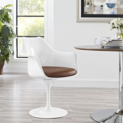 Lippa Dining Vinyl Armchair, Tan, Plastic