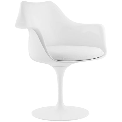 Lippa Dining Vinyl Armchair, White, Plastic