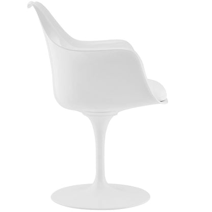 Lippa Dining Vinyl Armchair, White, Plastic