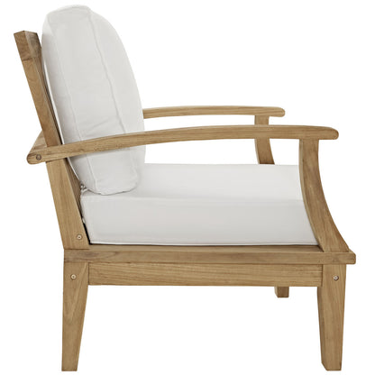 Marina 6 Piece Outdoor Patio Teak Sofa Set, White Wood