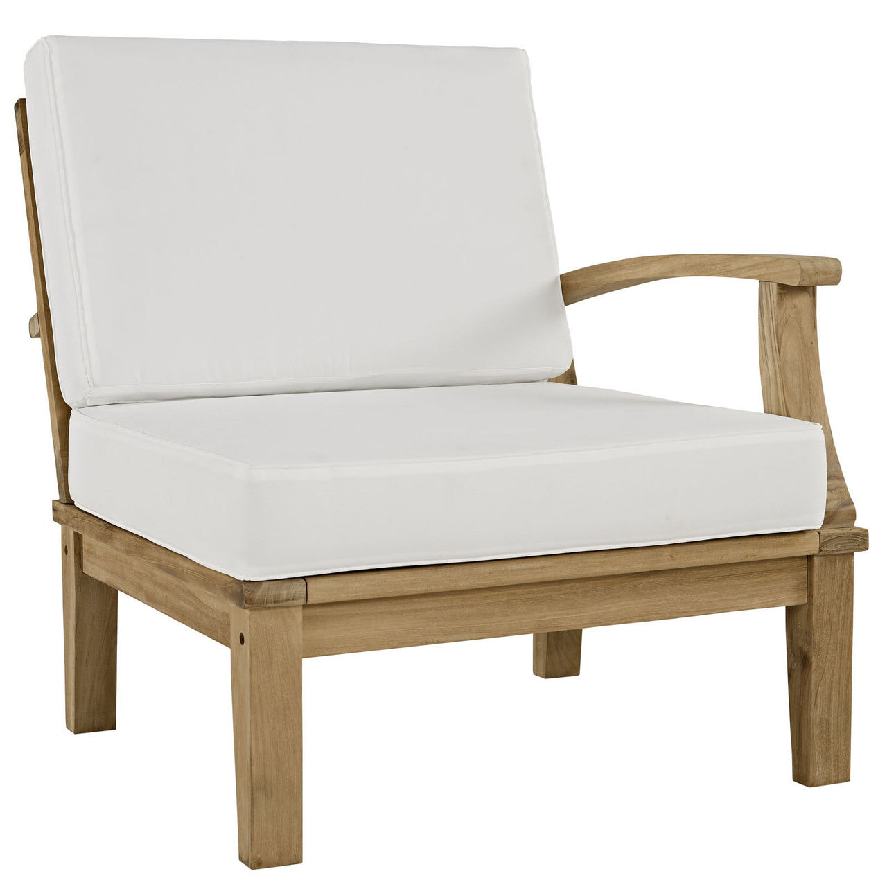 Marina 6 Piece Outdoor Patio Teak Sofa Set, White Wood