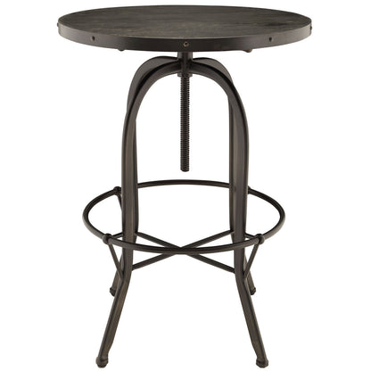 Sylvan 3 Piece Dining Bar Table Set, Black Metal