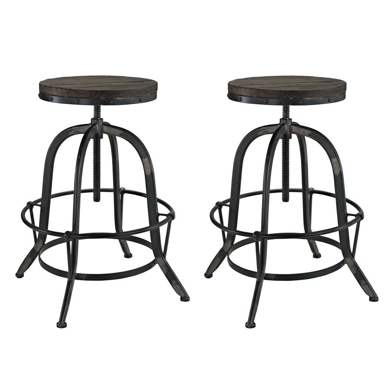 Collect 2 Piece Dining Bar Stool Set, Black Metal