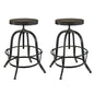 Collect 2 Piece Dining Bar Stool Set, Black Metal