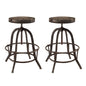 Collect 2 Piece Dining Bar Stool Set, Brown Metal