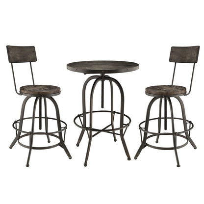 Gather Dining Chairs and Table Set, Black, Metal 9636