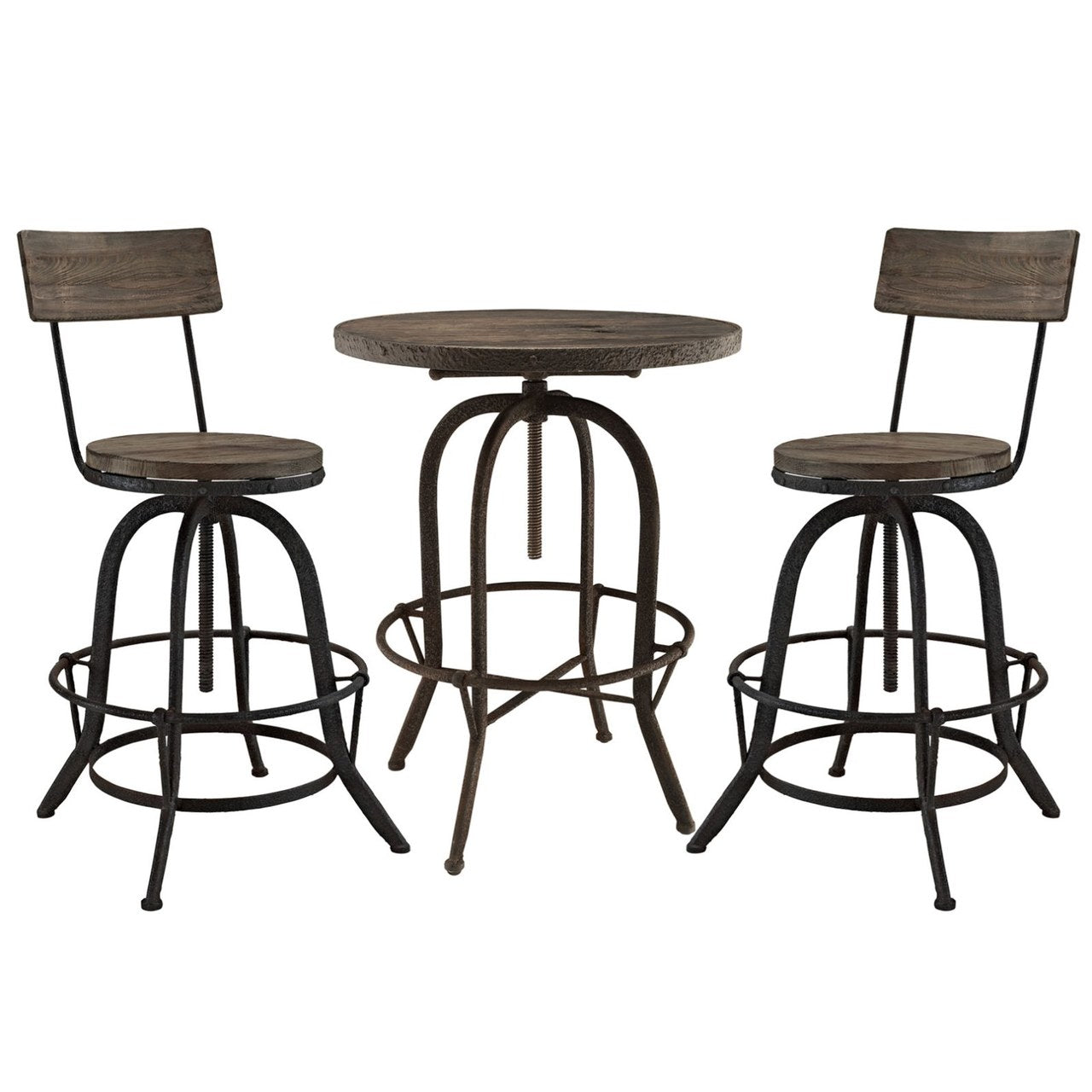 Gather Dining Chairs and Table Set, Brown, Metal 9637