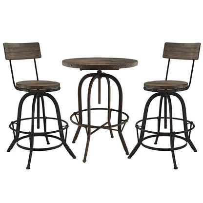 Gather Dining Chairs and Table Set, Brown, Metal 9637