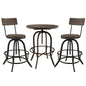 Gather Dining Chairs and Table Set, Brown, Metal 9637