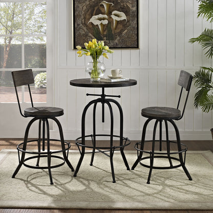 Procure 2 Piece Dining Barstool Set, Black Metal