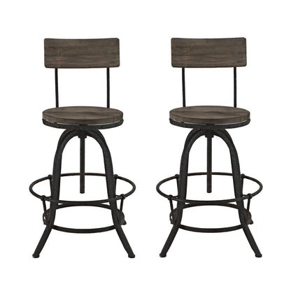 Procure 2 Piece Dining Barstool Set, Brown Metal