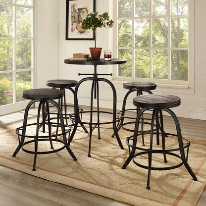 Gather Five PCS Dining Set , Black, Metal 9638