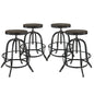 Collect 4 Piece Dining Bar Stool Set, Black Metal