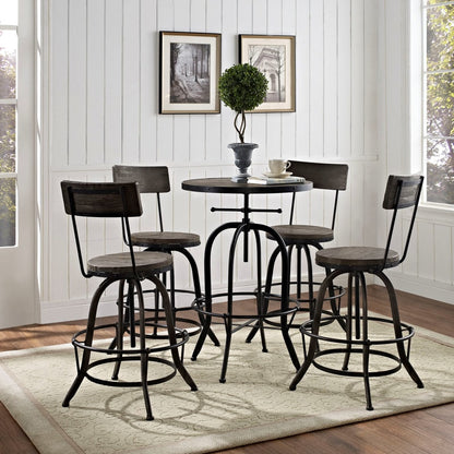 Gather Five PCS Dining Set, Black, Metal 9640
